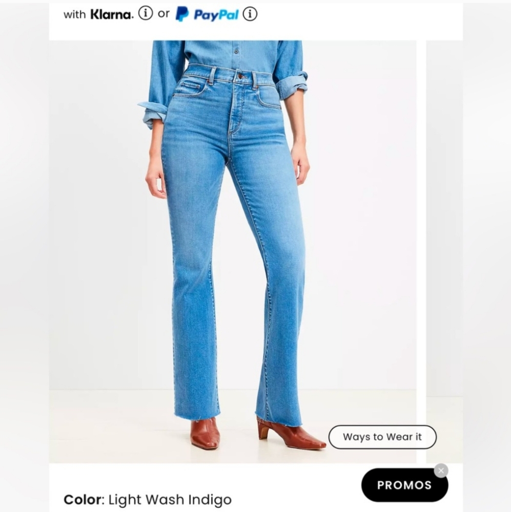 LOFT Blue Straight Leg Jeans Mid-Rise Classic - Picture 5 of 5